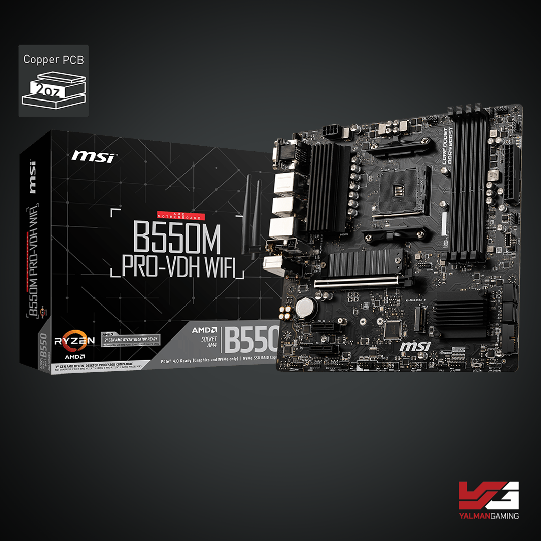 CPU Ryzen 7 5700X3D+MSI B550M PRO-VDH WIFI MSI B550M PRO-VDH WIFI Micro-ATX LGA AM4 DDR4 Motherboard