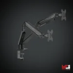 AndaSeat Stealth II Duo A6D-2S Dual Monitor Arm - Black - Black & White - Image 8