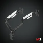 AndaSeat Stealth II Duo A6D-2S Dual Monitor Arm BLACK & WHITE
