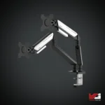 AndaSeat Stealth II Duo A6D-2S Dual Monitor Arm BLACK & WHITE