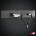 AndaSeat Stealth II Duo A6D-2S Dual Monitor Arm - Black - Black & White - Image 7
