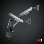 AndaSeat Stealth Pro II Duo A9-2S Ergonomic Dual Monitor Arm BLACK TITANIUM