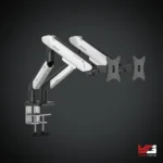 AndaSeat Stealth Pro II Duo A9-2S Ergonomic Dual Monitor Arm BLACK WHITE