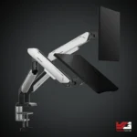 AndaSeat Stealth Pro II Duo A9-2S Ergonomic Dual Monitor Arm BLACK WHITE