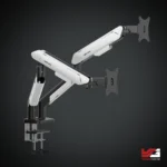 AndaSeat Stealth Pro II Duo A9-2S Ergonomic Dual Monitor Arm BLACK WHITE