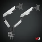 AndaSeat Stealth Pro II Duo A9-2S Ergonomic Dual Monitor Arm BLACK WHITE
