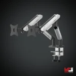 AndaSeat Stealth Pro II Duo A9-2S Ergonomic Dual Monitor Arm BLACK WHITE