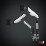 AndaSeat Stealth Pro II Duo A9-2S Ergonomic Dual Monitor Arm BLACK WHITE